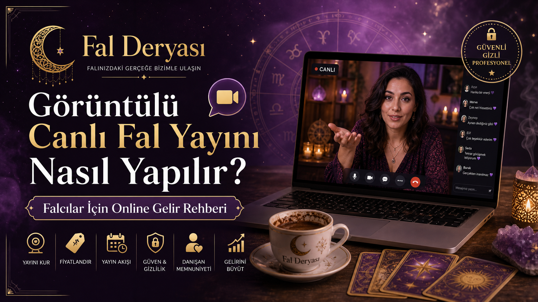 Görüntülü Canlı Fal Yayını Nasıl Yapılır? Falcılar İçin Online Gelir Rehberi