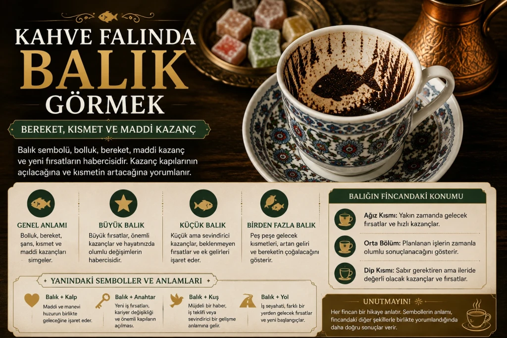 Kahve Falında Balık Görmek Ne Anlama Gelir? Bereket, Kısmet ve Maddi Kazanç Yorumları