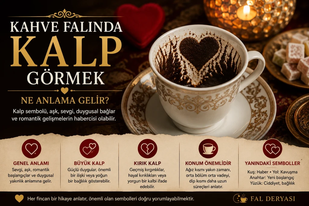 Kahve Falında Kalp Görmek Ne Anlama Gelir? Aşk, İlişkiler ve Duygusal Yorumlar